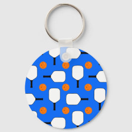 Pickleball Paddles, Oranje Pickleball Balls, blauw Sleutelhanger