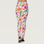 Pickleball Paddles Patroon met Harten Leggings (Achterkant)