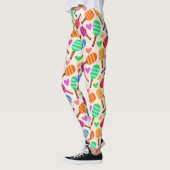 Pickleball Paddles Patroon met Harten Leggings (Links)