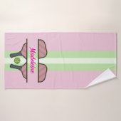 Pickleball Paddles Roze Groen Gepersonaliseerde Gi Badhanddoek (Badhanddoek)
