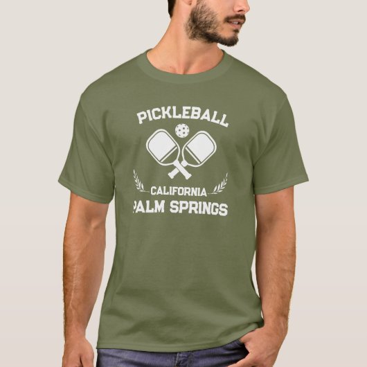 Pickleball Palm Springs California US Custom T-shirt (Voorkant)