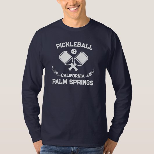 Pickleball Palm Springs California US Custom T-shirt (Voorkant)