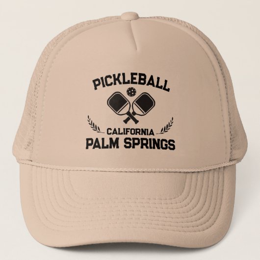 Pickleball Palm Springs California US Custom Trucker Pet (Voorkant)