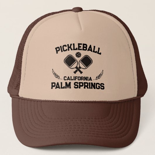 Pickleball Palm Springs California US Custom Trucker Pet (Voorkant)