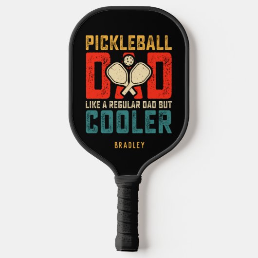 Pickleball Pap Typografie Persoonlijke naam Pickleball Paddle (Achterkant)