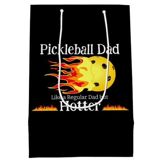Pickleball papa als een gewone vader, maar heter d medium cadeauzakje (Achterkant)