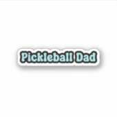 Pickleball Papa Blauw Retro Tekst Sticker (Voorkant)