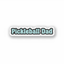Pickleball Papa Blauw Retro Tekst Sticker