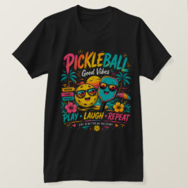 Pickleball Paradijs Zonsondergang – Neon Zomer Vib T-shirt