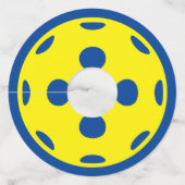 Pickleball partij aangepaste kleur wijnglas labels (Voorkant)