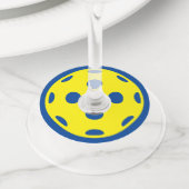 Pickleball partij aangepaste kleur wijnglas labels (Dichtbij)