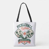 Pickleball-partners gemengd dubbel tote bag (Achterkant)