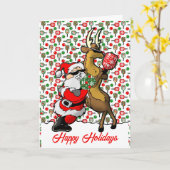 Pickleball-partners Kerstman en rendieren in volle Kaart (Gele Bloem)