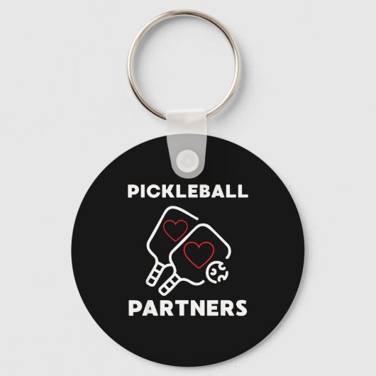Pickleball partners koppels grappige pickleball sleutelhanger (Voorkant)