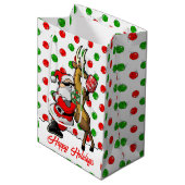 Pickleball Partners Santa & Rendier Ornamenten Medium Cadeauzakje (Voorkant Gekanteld)