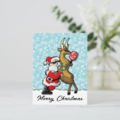 Pickleball Partners Santa & Rendier Sleighing It Briefkaart (Staand voorkant)