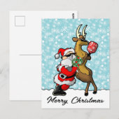 Pickleball Partners Santa & Rendier Sleighing It Briefkaart (Voorkant / Achterkant)