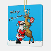 Pickleball Partners Santa & Rendier Sleighing It Keramisch Ornament (Links)