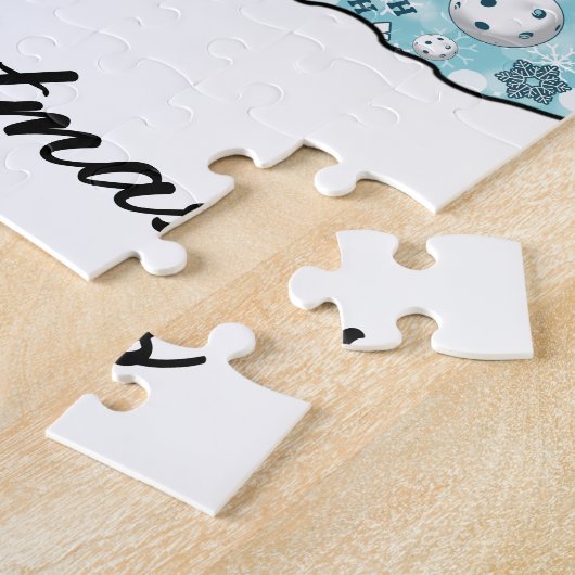 Pickleball Partners Santa & Rendier Sleighing It Legpuzzel (Zijkant)