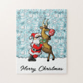 Pickleball Partners Santa & Rendier Sleighing It Legpuzzel (Verticaal)