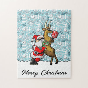 Pickleball Partners Santa & Rendier Sleighing It Legpuzzel