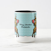 Pickleball Partners Santa & Rendier Sleighing It Tweekleurige Koffiemok (Center)