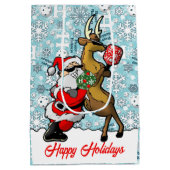 Pickleball Partners Santa & Rendier Sneeuwvlokken Medium Cadeauzakje (Achterkant)