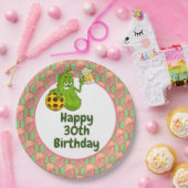 Pickleball Party 30e verjaardag met bier Papieren Bordje (Feest)