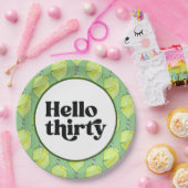 Pickleball Party 30e verjaardag met bier Papieren Bordje (Feest)