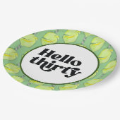 Pickleball Party 30e verjaardag met bier Papieren Bordje (Gekanteld)