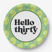 Pickleball Party 30e verjaardag met bier Papieren Bordje (Voorkant)