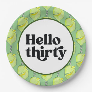 Pickleball Party 30e verjaardag met bier Papieren Bordje