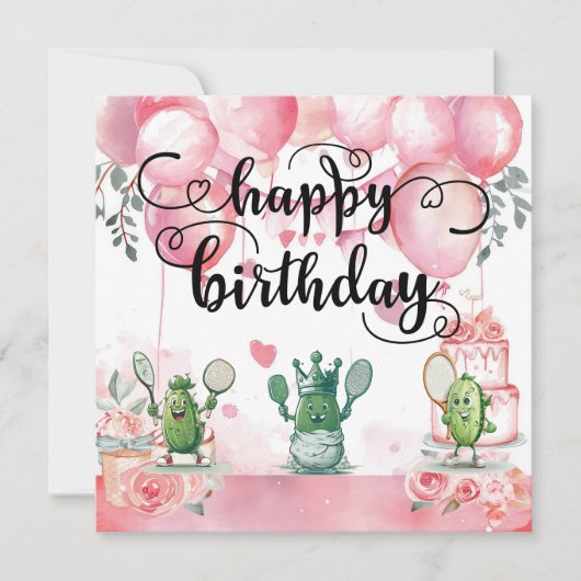 Pickleball Party 4e verjaardag Kaart (Voorkant)