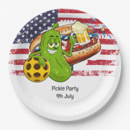 Pickleball Party 4th July Independence Day America Papieren Bordje