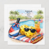 Pickleball Party 4th July Independence Day Kaart (Voorkant / Achterkant)