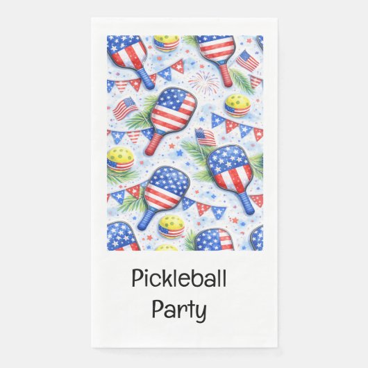 Pickleball Party 4th of July Independence Day Servet (Voorkant)