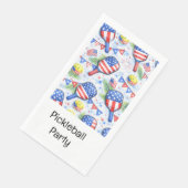 Pickleball Party 4th of July Independence Day Servet (Hoek)