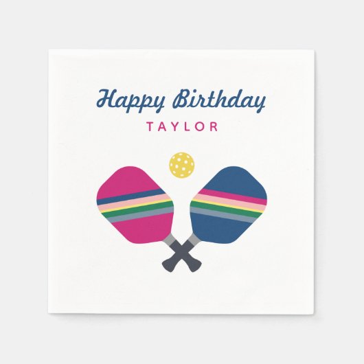 Pickleball Party - Aangepaste naam Aangepast Napki Servet (Voorkant)