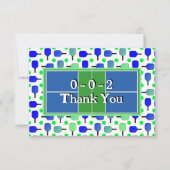 Pickleball Party Blauwe Groene Paddles en Ballen Bedankkaart (Voorkant)