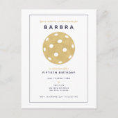 Pickleball Party Chic Gold Black Party - Uitnodigi Briefkaart (Voorkant)