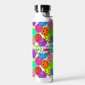 Pickleball Party Confetti en ballonnen personalise Waterfles (Links)