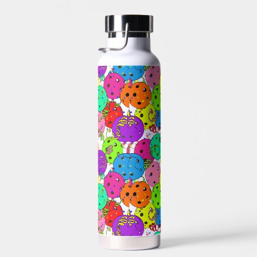 Pickleball Party Confetti en ballonnen personalise Waterfles (Rechts)
