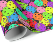 Pickleball Party Confetti- en Pickleball-ballonnen Cadeaupapier (Rol Hoek)