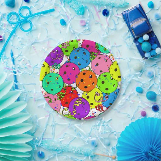 Pickleball Party Confetti- en Pickleball-ballonnen Papieren Bordje (Feest)