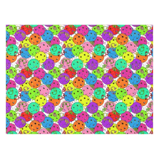 Pickleball Party Confetti- en Pickleball-ballonnen Tafelkleed (Voorkant (Horizontaal))