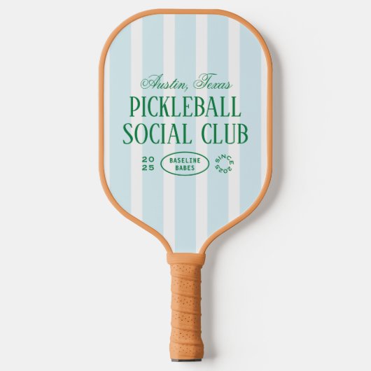 Pickleball Party Favoriet Groene & Blauwe Sticker Pickleball Paddle (Voorkant)
