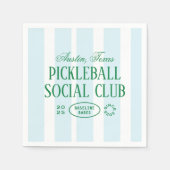 Pickleball Party Favoriet Servetten in Groen & Wit (Voorkant)
