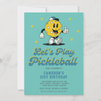 Pickleball Party Funny Pickleball Cartoon Mascotte