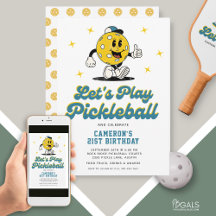 Pickleball Party Funny Pickleball Cartoon Mascotte