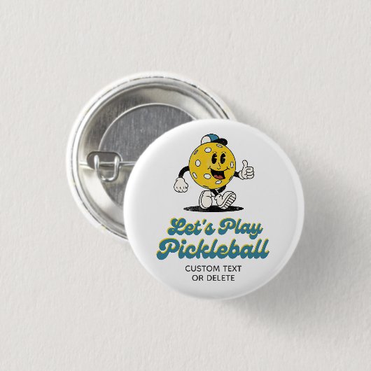 Pickleball Party Funny Pickleball Cartoon Mascotte Ronde Button 3,2 Cm (Voorkant /achterkant)